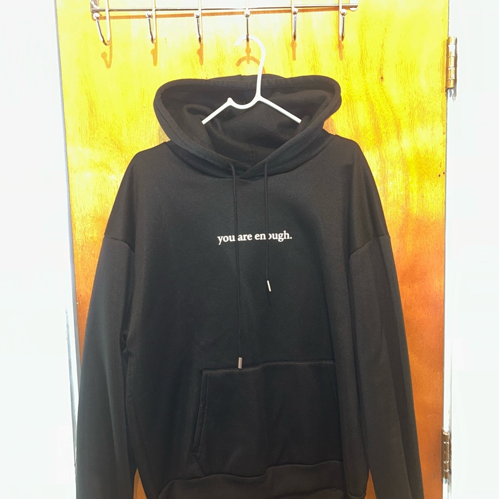 Black “you are enough” Hoodie